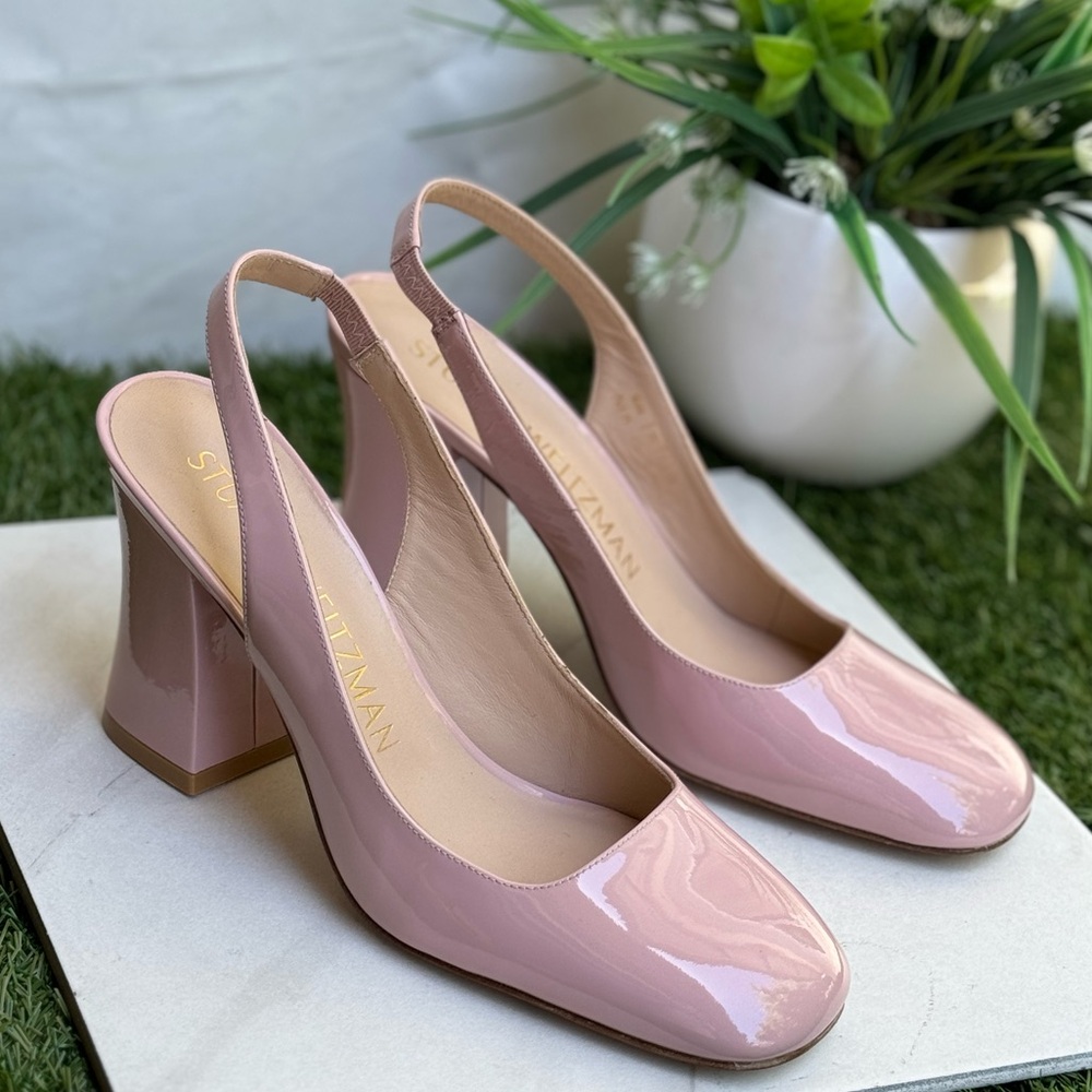 STUART WEITZMAN Cryblock pink 85 Slingback Pump  women Size 6 Ballet Patent - Picture 10 of 17